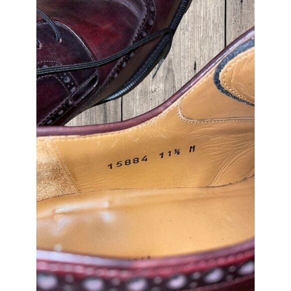Magnanni Wingtip Oxford Leather Shoes Mens Size 11.5M Burgundy 15884 Style main image 7